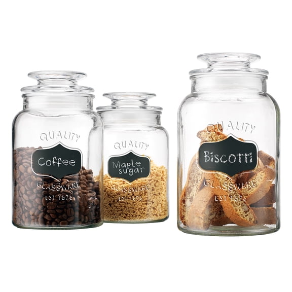EuroHome 2184266 Mason Jar Container Set, Glass - 3 Piece
