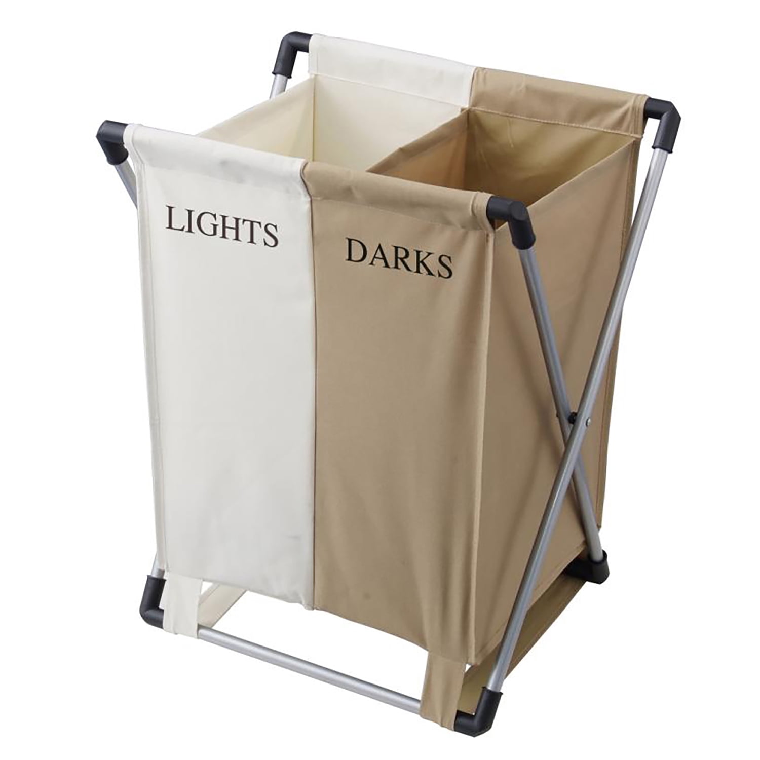 EuroHome Canvas Double Laundry Bin for Lights and Darks