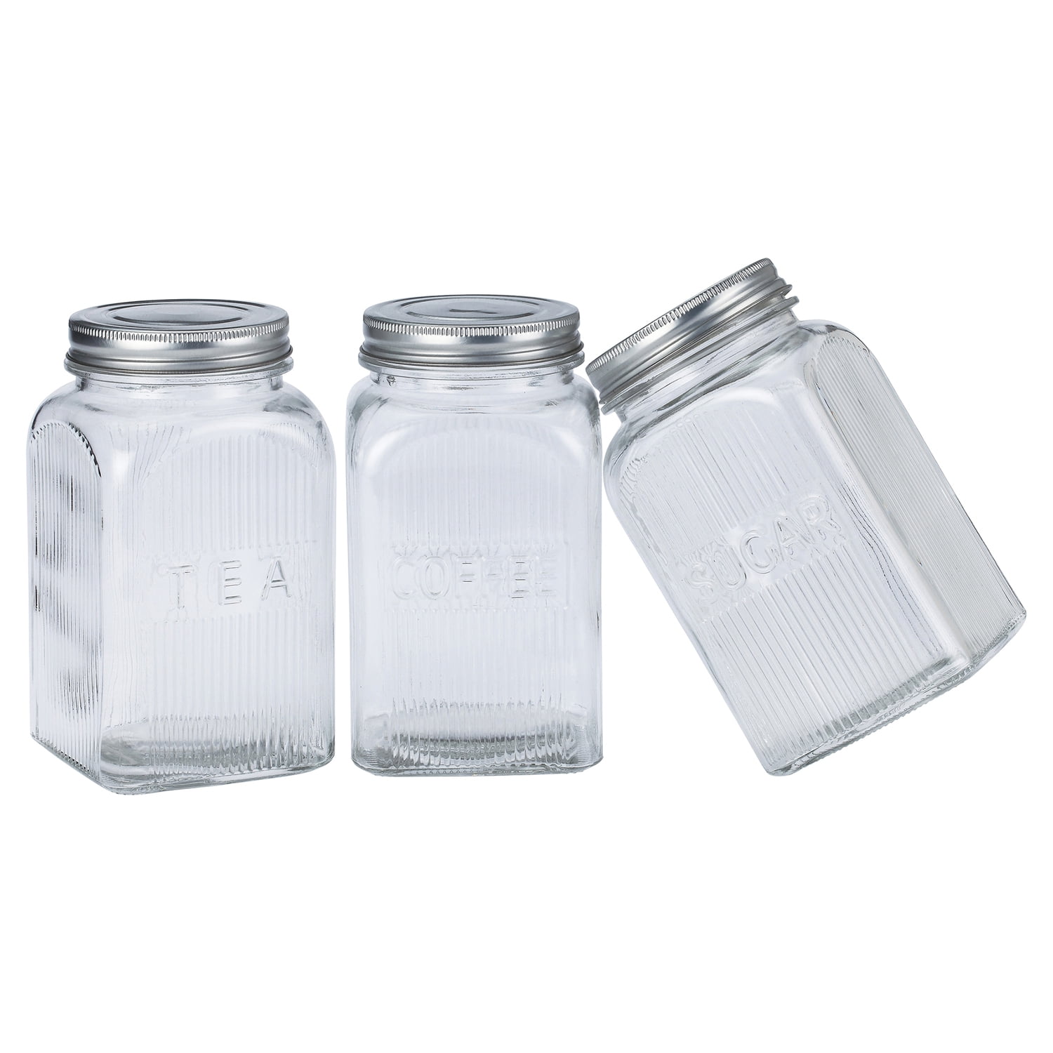 EuroHome Coffee, Tea, and Sugar Canister 3-Piece Set