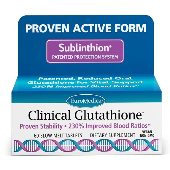 EuroMedica Clinical Glutathione - 60 Slow Melt Tablets