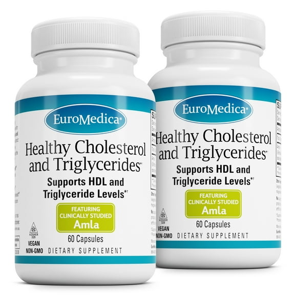 EuroMedica Healthy Cholesterol and Triglycerides - 60 Capsules, 2 Pack (120 Capsules)