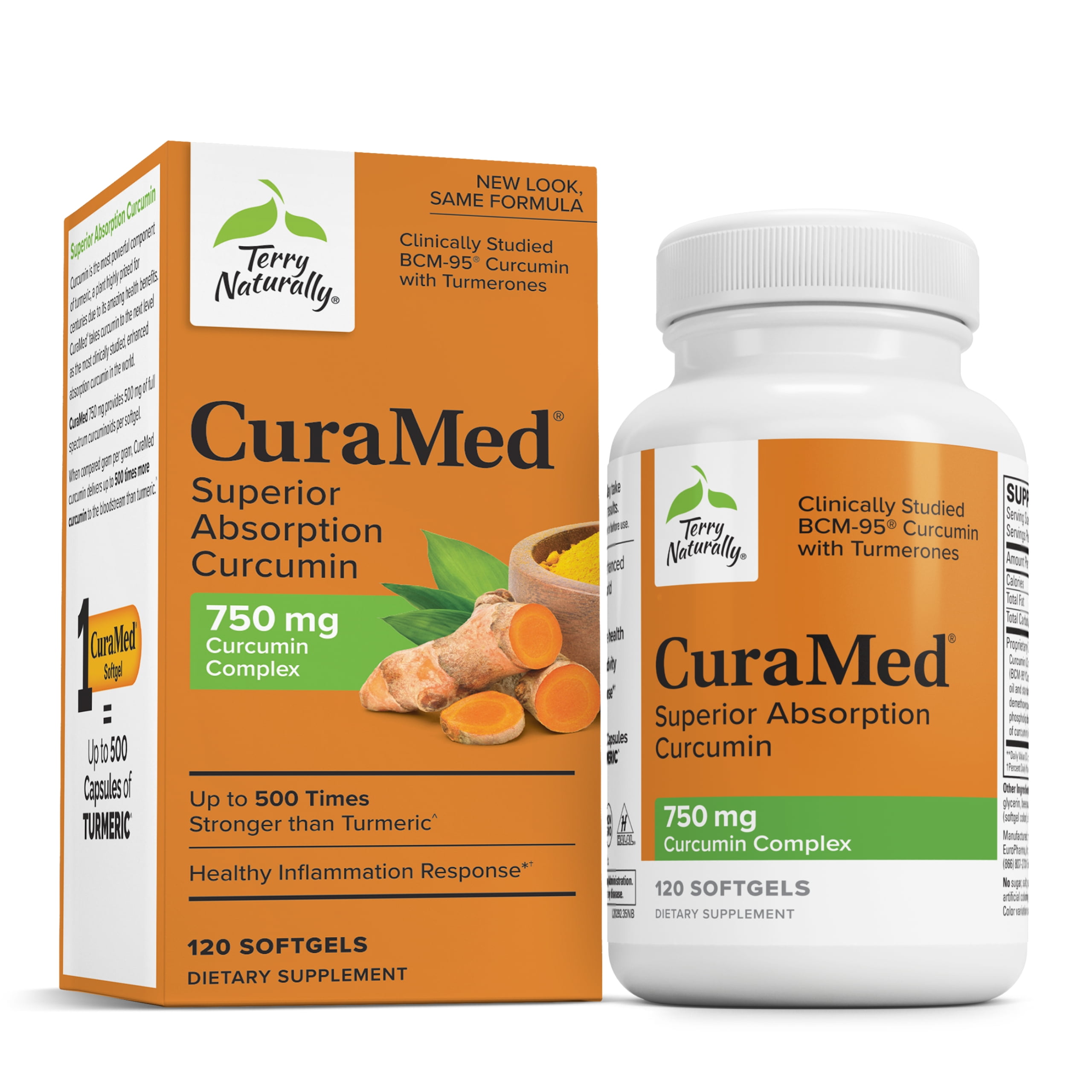 Terry Naturally CuraMed BCM-95 Curcumin 750mg, Supports