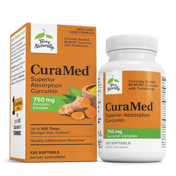 EuroPharma - Terry Naturally CuraMed with BCM-95 750 mg. - 120 Softgels