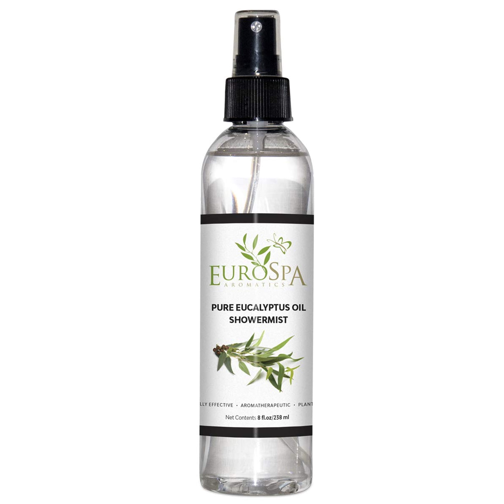 EuroSpa Aromatics Pure Eucalyptus Oil ShowerMist and Steam Room Spray, All-Natural Premium Aromatherapy Essential Oils - 8 oz