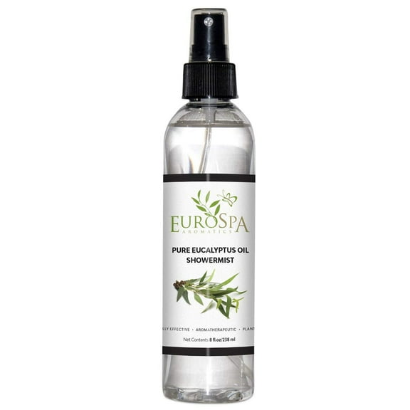 EuroSpa Aromatics Pure Eucalyptus Oil ShowerMist and Steam Room Spray, All-Natural Premium Aromatherapy Essential Oils - 8 oz