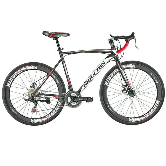 Eurobike Road Bike for Mens Gravel Bicycle 54cm Frame Bike 700C Wheels Aluminium Rims 21 Speed Dual Disc Brake Commuter Bikes