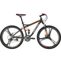 Eurobike S7 27.5-Inch Full Suspension Mountain Bike, 21-Speed Gears, Orange
