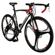Eurobike XC550 Road Bike 21 Speed 700C wheels Racing Bike for Men 54Cm Adult Commuter Bicycle 3 Spoke wheels Black