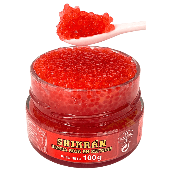 Eurocaviar - Shikran - Red Shrimp Caviar Pearls 3.52 oz [100 g] [Premium Caviar Alternative]
