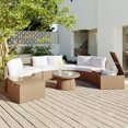 thumbnail image 1 of Euroco 10-Piece Outdoor Sectional Half Round Patio Rattan Sofa Set, PE Wicker Conversation Furniture Set for Free Combination, White, 1 of 9