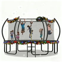 Euroco 16FT Trampoline with Basketball Hoop, Outdoor Trampoline with Enclosure Net for Kids and Adults