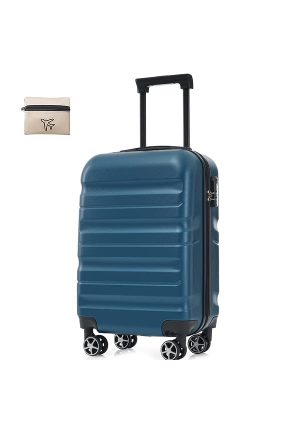 2 Piece Luggage Sets,20" Carry-On Luggage with Spinner Wheels and Foldable Duffel Bag,Lightweight Travel Suitcase Set for Men Women,Inky Blue