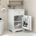 thumbnail image 1 of Euroco 20" Bathroom Vanity with Sink, Bathroom Cabinet with Soft Closing Door, Storage Rack and Adjustable Shelve, White (Old Sku: N725P218017K), 1 of 9