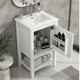 thumbnail image 1 of Euroco 20" Bathroom Vanity with Sink, Bathroom Cabinet with Soft Closing Door, Storage Rack and Open Shelf, White, 1 of 10