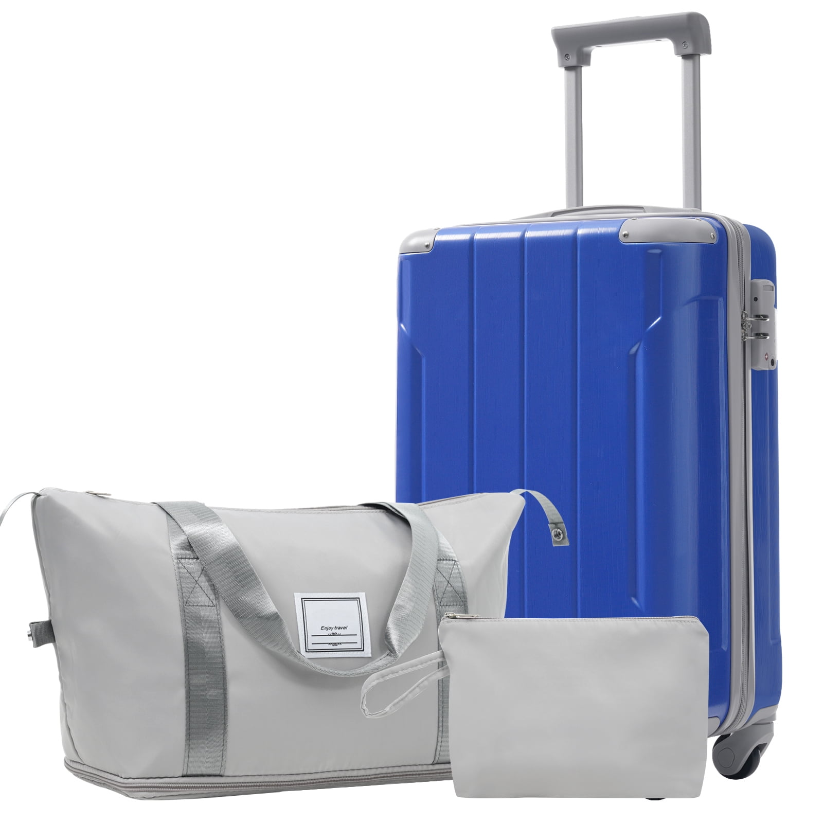 Euroco 20 Inch Carry On Luggage Set 3 Piece,ABS Hardshell Lightweight Suitcase with Spinner Wheels & TSA Lock,Airline Approved Suitcase set for Weedend Getaways,Business Travel,Dazzling Blue