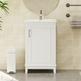 thumbnail image 1 of Euroco 20 Inch Modern Small Bathroom Vanity Cabinet With Ceramic Basin- 20*14.5*33.3 Inches,Ample Storage,1 Soft-Close Door, 1 of 9