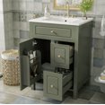 thumbnail image 1 of Euroco 24-Inch Bathroom Vanity with Ceramic Sink, 1 Soft Close Door, 2 Soft Close Drawers, and Double Storage Racks on the Door, 1 of 7