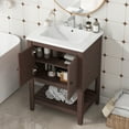 thumbnail image 1 of Euroco 24" Modern Sleek Bathroom Vanity with Elegant Ceramic Sink, Solid Wood Frame, and Open Style Shelf, 1 of 9