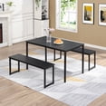 thumbnail image 1 of Euroco 3 - Piece Dining Set, Kitchen Table with 2 Benches, 1 of 10