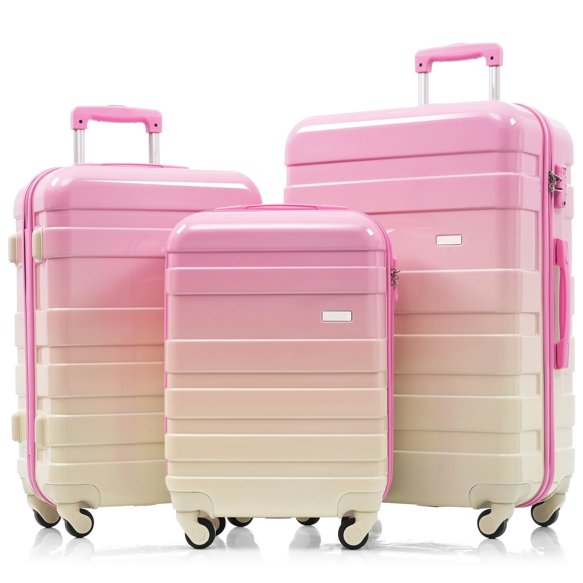 Euroco 3 Piece Luggage Sets,ABS Hardside Suitcase Set with TSA Lock and Spinner Wheels,Lightweight Travel Luggage set (20"/24"/28") for Men Women