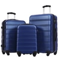 thumbnail image 1 of Euroco 3 Piece Luggage Sets with Spinner Wheels, ABS Expandable Hardshell Lightweight Suitcase Set with TSA Lock, Carry On Travel Luggage,Checked Large Suitcase(20"/24"/28"),Blue, 1 of 8