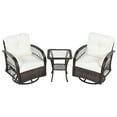 thumbnail image 1 of Euroco 3-piece Outdoor Swivel Chair Set with Square Table & Rattan Weave Design, 1 of 9