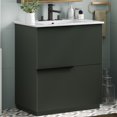 thumbnail image 1 of Euroco 30" Bathroom Vanity with Ceramic Sink and Full-Extension Drawers, Soft Close Undermount Drawer Slides, Fluted Design, Green, 1 of 9