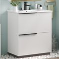 thumbnail image 1 of Euroco 30" Bathroom Vanity with Ceramic Sink and Full-Extension Drawers, Soft Close Undermount Drawer Slides, Fluted Design, White, 1 of 9