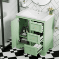 thumbnail image 1 of Euroco 30-Inch Bathroom Vanity with Ceramic Sink, 3 Soft-Close Drawers, Adjustable Shelf, Overflow Drain, Solid Wood Frame, 1 of 7
