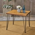 thumbnail image 1 of Euroco 32.5" Farmhouse Dining Table for 2, Square Kitchen Table Dinner Table with Metal Legs for Dining Room, Home Office,Teak, 1 of 8