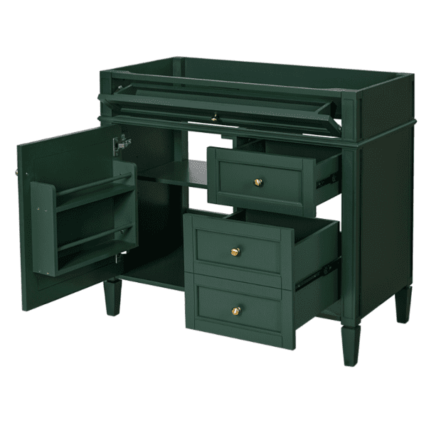 Euroco 36'' Bathroom Vanity without Top Sink, Modern Bathroom Storage Cabinet with 2 Drawers and a Tip-out Drawer, Solid Wood Frame (NOT INCLUDE BASIN SINK)