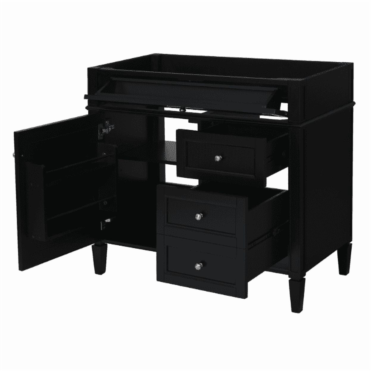 Euroco 36'' Bathroom Vanity without Top Sink, Modern Bathroom Storage Cabinet with 2 Drawers and a Tip-out Drawer, Solid Wood Frame (NOT INCLUDE BASIN SINK)