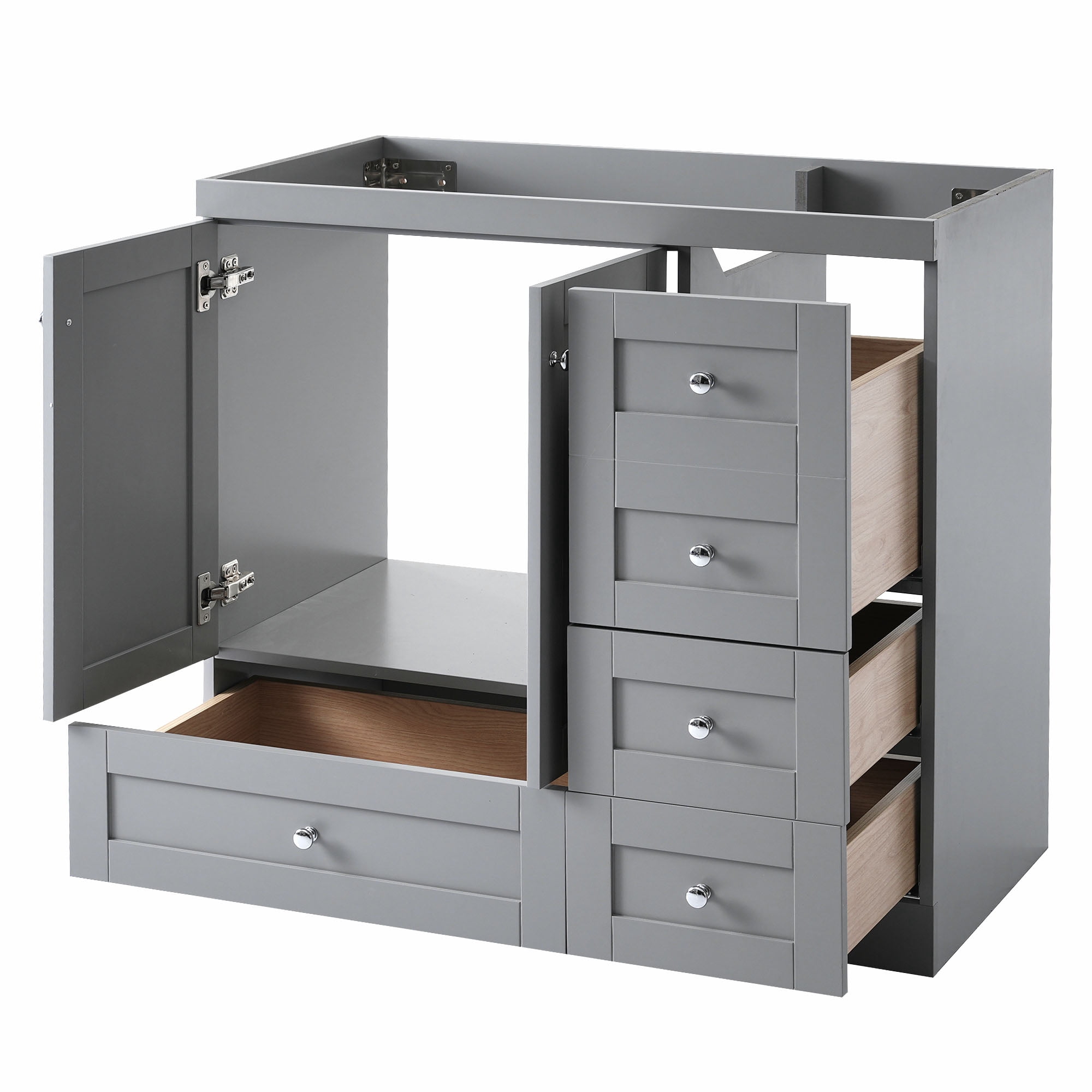 Euroco 36" Gray Bathroom Vanity (Sink not included)