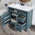 thumbnail image 1 of Euroco 36 Inch Bathroom Vanity with Ceramic Sink Top, Solid Wood Frame, MDF & Poplar Cabinet, Flip Drawers, Adjustable Shelf, and Zinc Alloy Handles(Faucet Not Included), 1 of 9