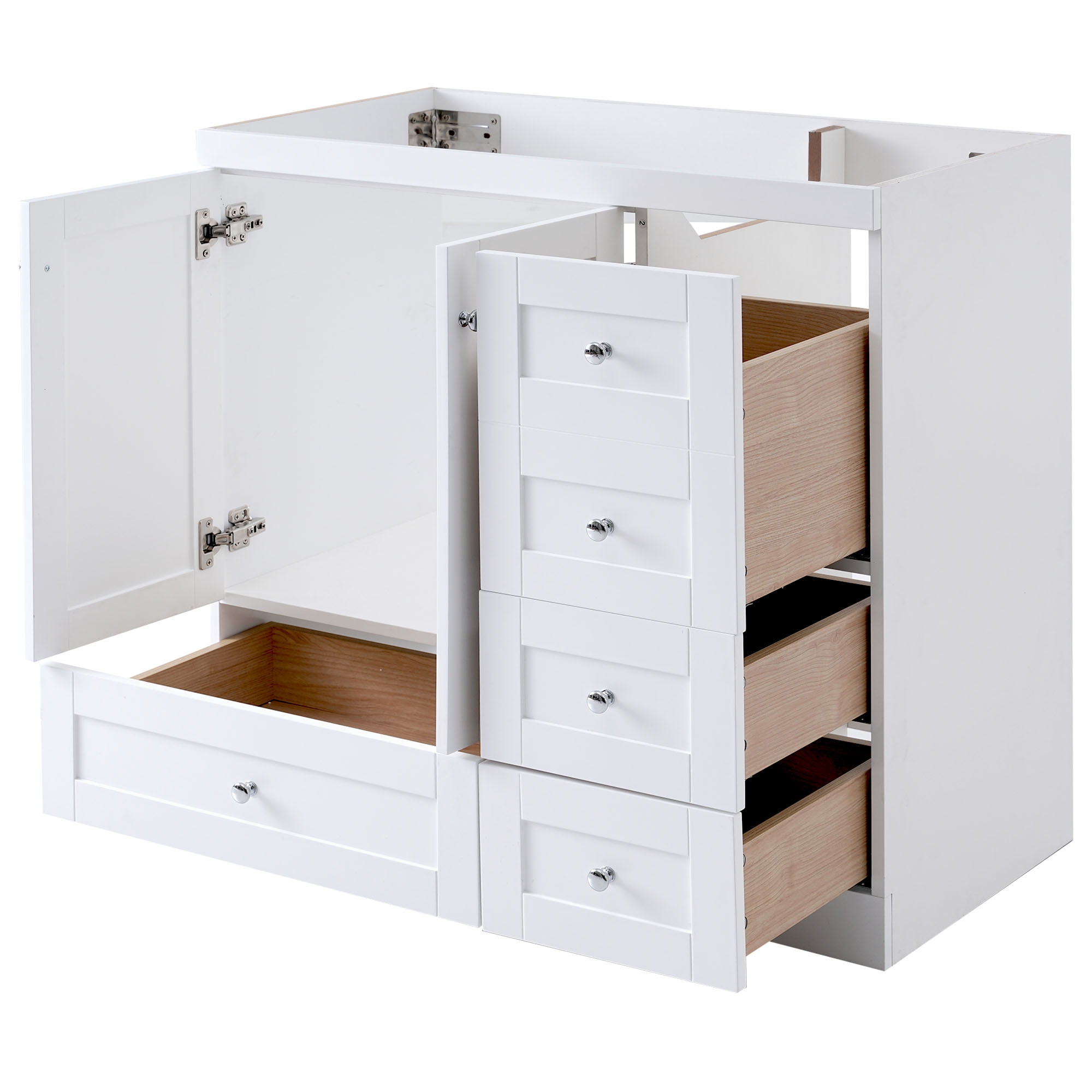 Euroco 36" White Bathroom Vanity(Sink not included)