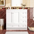 thumbnail image 1 of Euroco 36 inch Shaker Style Free-Standing Bathroom Vanity Cabinet with Ceramic Sink, 4 Soft-close Drawers and 2 Soft-close doors, 1 of 9