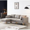 thumbnail image 1 of Euroco 4-Peice Modern Sectional Sofa with 2 Pillows, L Shape Modular Sofa Set for Living Room Office, Gray, 1 of 10