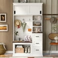 thumbnail image 1 of Euroco  Modern Entryway Bench with Coat Rack, 3 Shelves and Drawers, 3 Sturdy Hooks, 40.2'' Wide Hall Tree with Storage Bench for Hallway, Entryway, Living Room, 1 of 9
