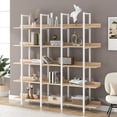 thumbnail image 1 of Euroco 5 Tier Bookcase with Open Shelves, Industrial Bookshelf with Metal Frame, 71" Bookshelf for Home Office, Oak & White, 1 of 8