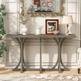 thumbnail image 1 of Euroco 59.8" Long Console Table, Farmhouse Entryway Table with Slender Curved Legs, Narrow Sofa Table Behind Couch for Living Room, Hallway,Foyer,Gray, 1 of 9