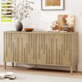 thumbnail image 1 of Euroco 59.8" Sideboard Buffet Cabinet,Wood Farmhouse Kitchen Cabinet TV Stand with Storage for Living Room,Hallway,Dining Room,Natutal, 1 of 8