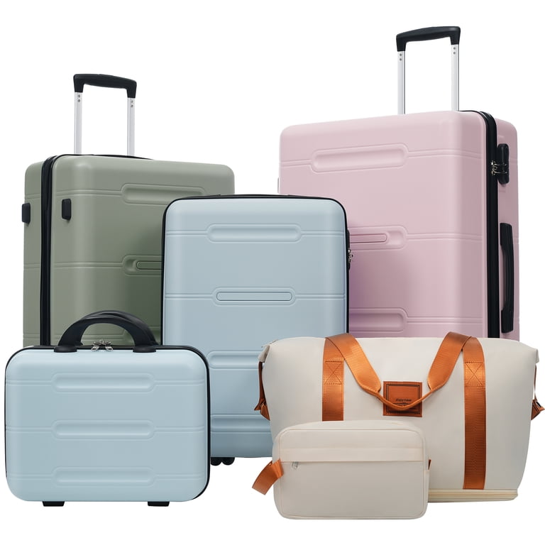 Euroco 6 Piece Luggage Sets,Lightweight Hardshell Suitcase set