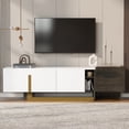 thumbnail image 1 of Euroco 66.7'' Light Luxury TV Stand for TVs up to 70 Inches, Modern TV Cabinet with Metal Legs, 1 Drawer, 2 Cabinets and Adjustable Shelves for Living room, 1 of 9