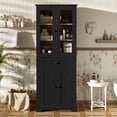 thumbnail image 1 of Euroco 67.2" Tall Bathroom Storage Cabinet with Tempered Glass Doors, Adjustable Shelves & Drawer – Modern Freestanding Linen Tower, Soft-Close Design, 1 of 9