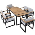 thumbnail image 1 of Euroco 7 Pieces Outdoor Dining Set Patio Dining Table and Chair Set with and Removable Cushions,gray, 1 of 9