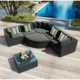 thumbnail image 1 of Euroco 7 Pieces Patio Conversation Set, Outdoor Sectional Wicker Sofa Set with Pillows,Outdoor  Patio Set for Garden, Deck, Gray, 1 of 10