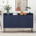 thumbnail image 1 of Euroco 47.2'' Modern Sideboard Storage Buffet Cabinet, Wood Buffet Cabinet with 4 Doors, Adjustable Shelves and Metal Legs for Dining Room,Navy, 1 of 8