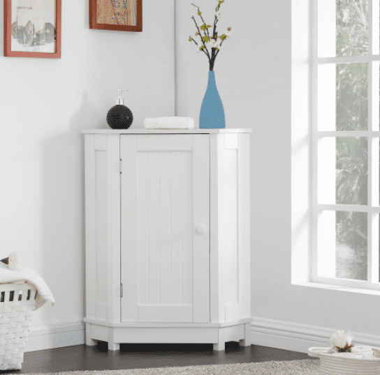 Euroco Bathroom Storage Cabinet with Adjustable Shelves, MDF Freestanding Cabinet with Doors for Bathroom, Living Room, or Laundry Room