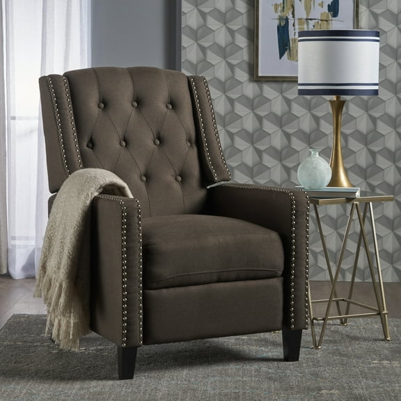 Euroco Classic Coffee Fabric Push Back Chair