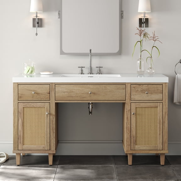 Euroco Compliant 60" Single Bathroom Vanity, Wood Color